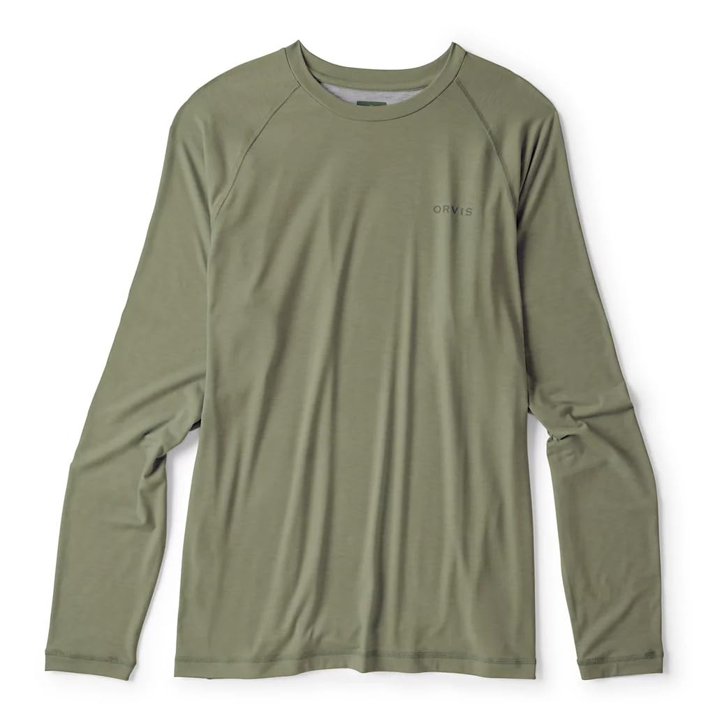 Orvis Dricast Long Sleeve Crew - Men's Lightweight Performance Shirt, Quick-Dry, UPF 50+ Sun Protection, Breathable