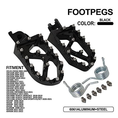 Foot Pegs Footpegs Footrests Foot Pedals Rests Lengthen Cnc Mx For Cr125/250 Crf150R Crf250R Crf250X Crf250Rx Crf450R Crf450Rx Crf450X Crf450L Crf250L/M Crf250Rally Crf1000L Motorcycle Black #TOP1