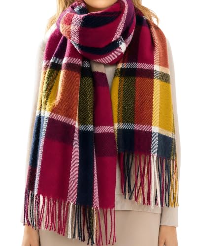 Image of Loritta Winter Scarf for Women, Long Plaid Shawl Wraps Scarves Gifts