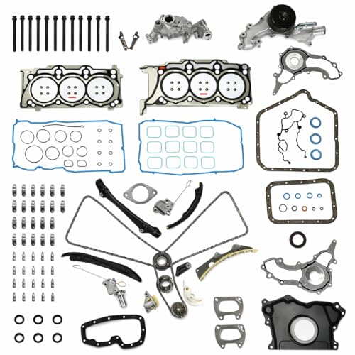 3.6 Engine Rebuild Kit Timing Chain Kit Head Gasket Set Rocker Arm Lifter Water/Oil Pump Fit For Chrysler 200 300 Town & Country Dodge Challenger Avenger Grand Caravan Durango 3.6L 2011-2020 HS26541PT
