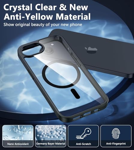 Image of REALCASE Polycarbonate Back Case Cover For iPhone 16E | Compatible With Magsafe | Camera Protection | Hard Crystal Clear Back | Shockproof Bumper Cover Case For iPhone 16E (Clear Purple)