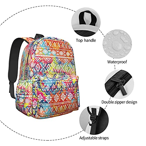 Sac à dos 17 pouces sac à dos d'école géométrique imprimé pour ordinateur