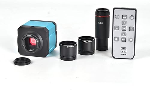 XuuSHA Accesorios de microscopio digital de mano de 14 MP USB2.0 estéreo para la industria, microscopio electrónico 0.5 x montaje en C accesorios de