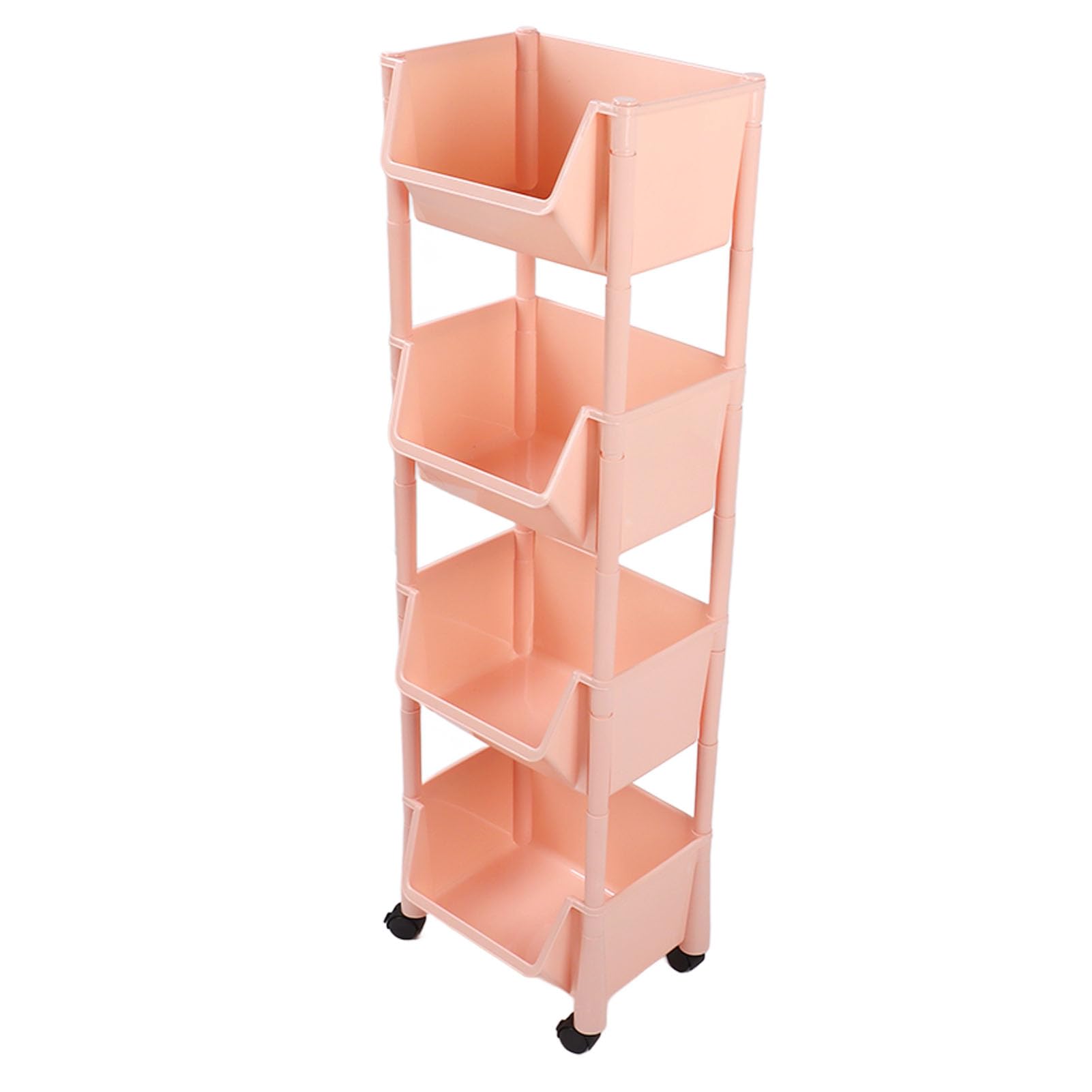 Qcwwy Carrelli Portaoggetti Librerie Scaffali Carrello Portaoggetti Mobile Scaffale per Libri con Ruote Bloccabili Rotazione a 360 Gradi per Ufficio Camera da Letto Lavanderia Dispensa Rotolamento