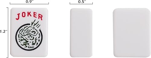 Miniatura 5 de GUSTARIA American Mahjong Game Set y funda de mesa Mahjong 34 x 34 pulgadas 166 azulejos blancos de primera calidad 4 estantes de color todo en uno