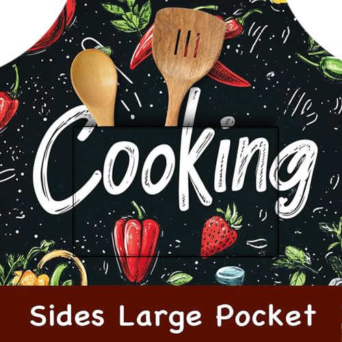Image of Nuxovilar Cute Cooking Kitchen Apron, 26.77 * 30.7 Inches, Essential for Kitchen Cooking, Baking, Festive Gatherings