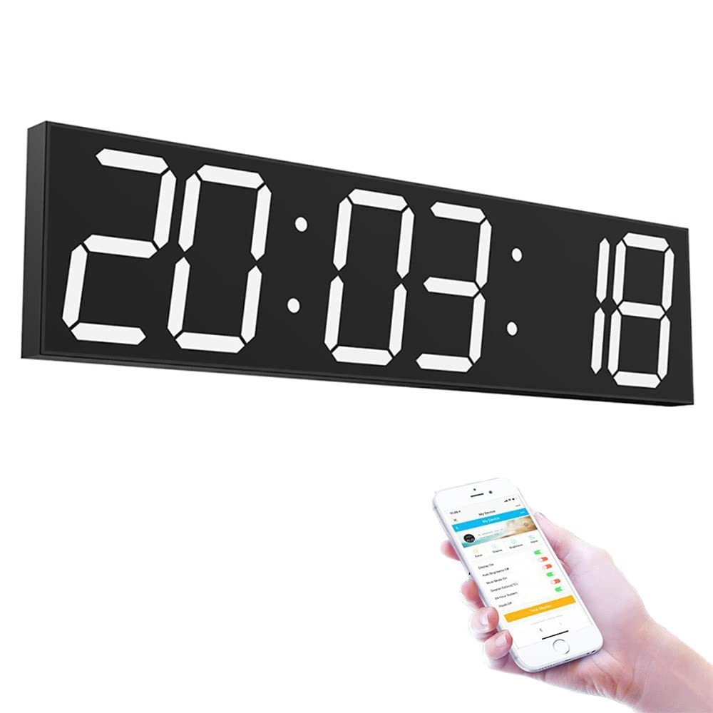 Orologio WiFi Doppio Lato, Orologio da 29 Pollici A 6 Cifre | Supporta Android IOS, dimmer automatico, sveglia, conto alla rovescia, calendario e termometro