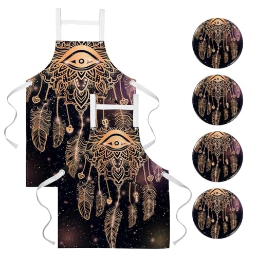 Tablier de serveuse anti-taches avec 4 broches amovibles pour bar