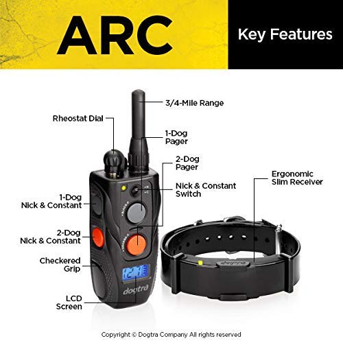 Dogtra-ARC-Slim-Ergonomic-34-Mile-Remote-Dog-Training-E-Collar-with-127-Level-Precise-Control-via-LCD-Screen