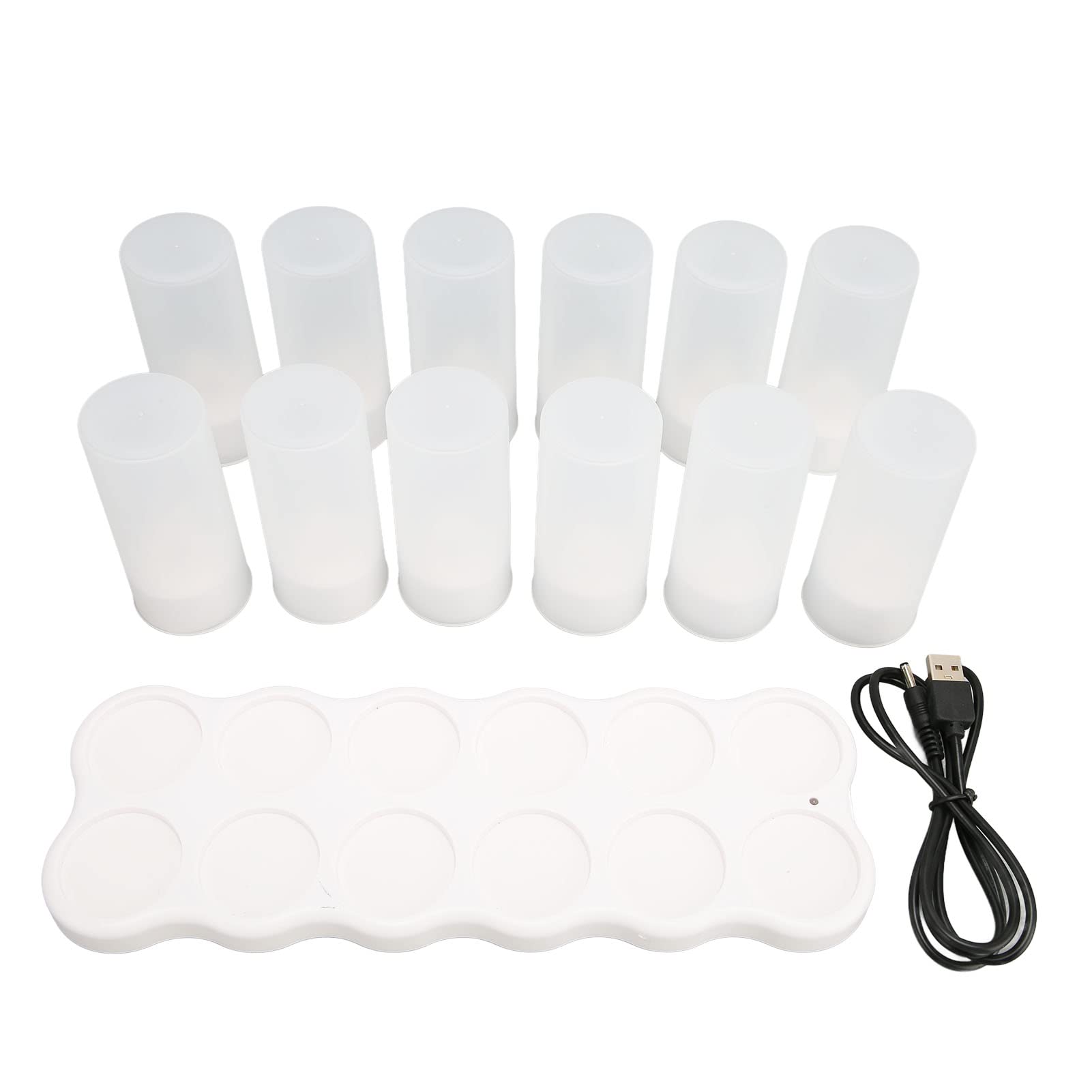 Bougies Chauffe-plat sans Flamme 4H, Charge sans Fil, Bougie électrique de Couleur Chaude pour la Décoration de la Maison, 12 Pièces pour une Utilisation en Intérieur