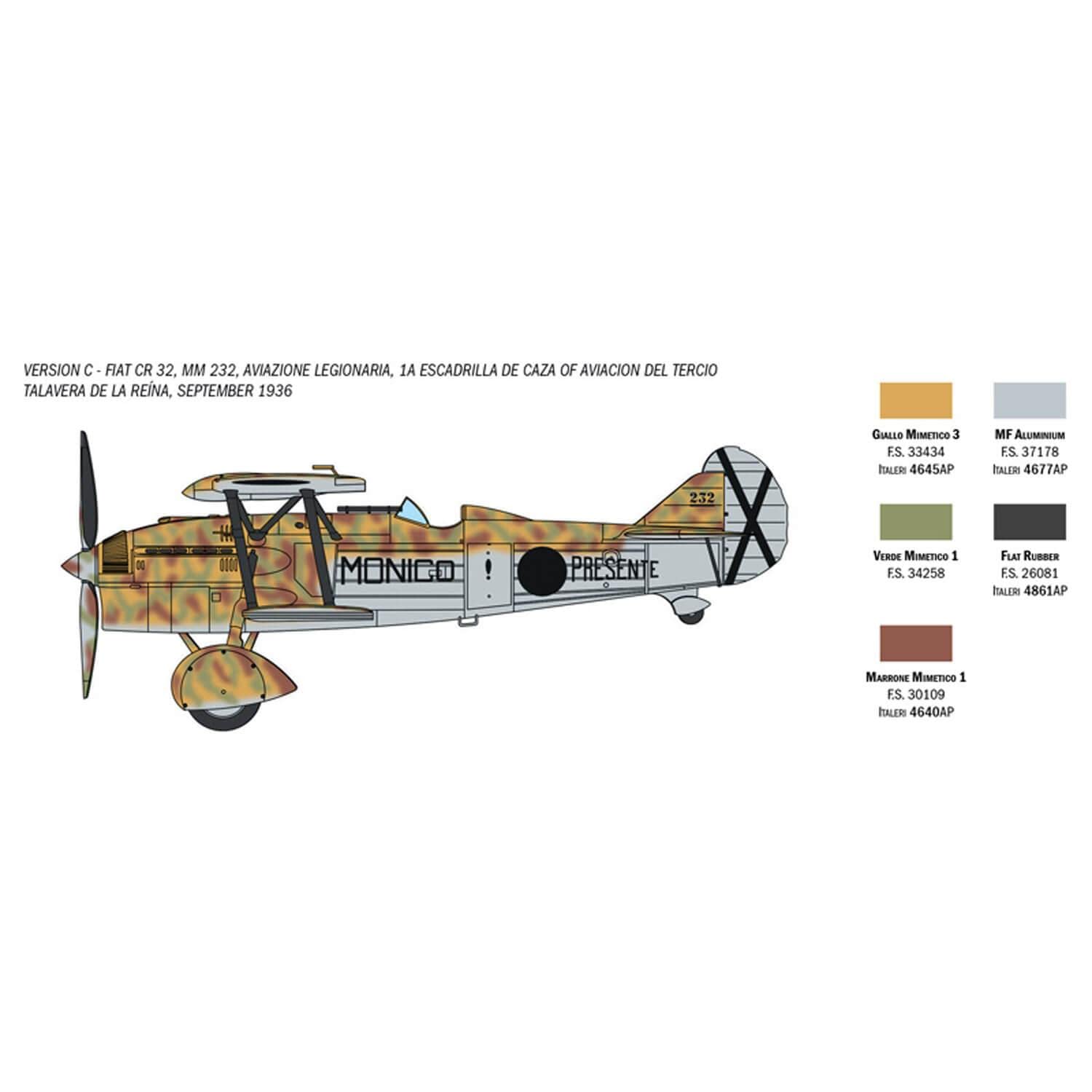 ITALERI 1438 CR 32 Arrow, 1:72 Scale, Model Kit, Plastic Model to Assemble, Model Making, IT1438, Multi-colored, 10.3 cm - Image 4