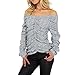 Produktbild Ital Design Damen STRETCHIGE Off Shoulder Bluse SHK Paris Gr. S Schwarz Weiß