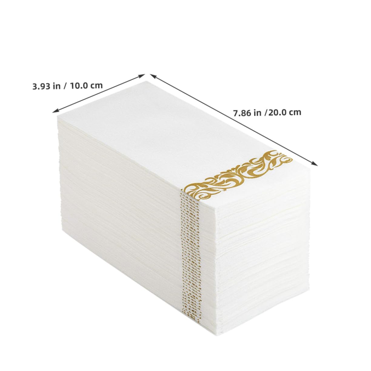 VALICLUD Servilletas Decoradas de Papel para Fiestas, 100 Piezas, Doradas, 40x30cm, Gruesas y Plegadas, para Boda y Hotel