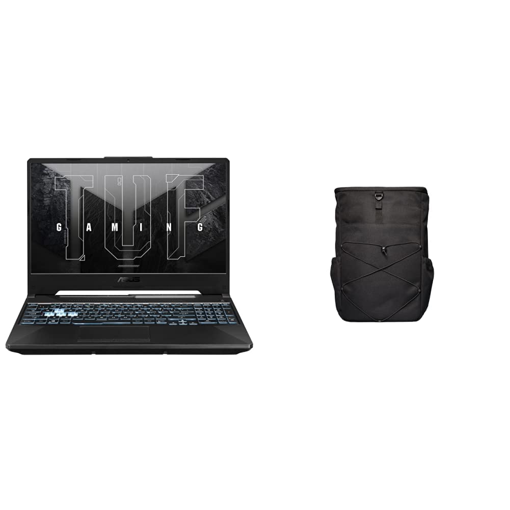 ASUS TUF Gaming A15, 15.6" (39.62 cm) FHD 144Hz, AMD Ryzen 9 5900HX, 6GB RTX 3060, Gaming Laptop, FA506QM-HN124W + VP5700 TUF 17" (43.18 cm) Backpack (Black)
