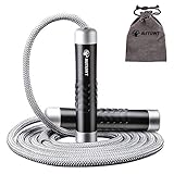AUTUWT Gewicht springseil 1LB,Aluminium Griff & 9mm Dicke Seil - Ideal Für Fitness, Gewichtsverlust, Crossfit, Boxen, MMA, Double Unders,Functional Core,Boxen Sport Training,Kinder und Erwachsene