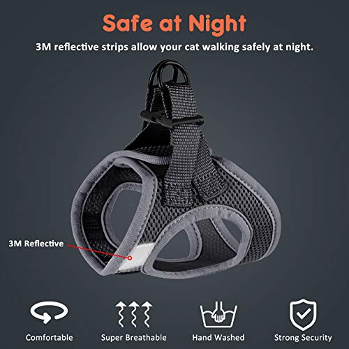 Cat Harness and Leash for Walking Escape Proof (Black, Large) - Image 7