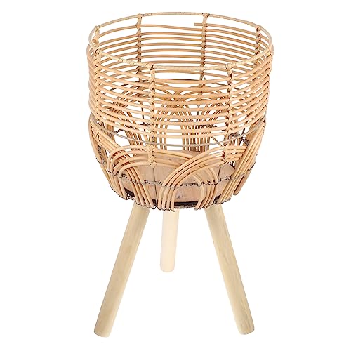 SUPVOX Cesta de Flores de bambú en Niveles ollas de Interior casa Soportes Yute suculento Planta macetero para el hogar Maceta de bambú Soporte para macetas Estante para macetas de bambú