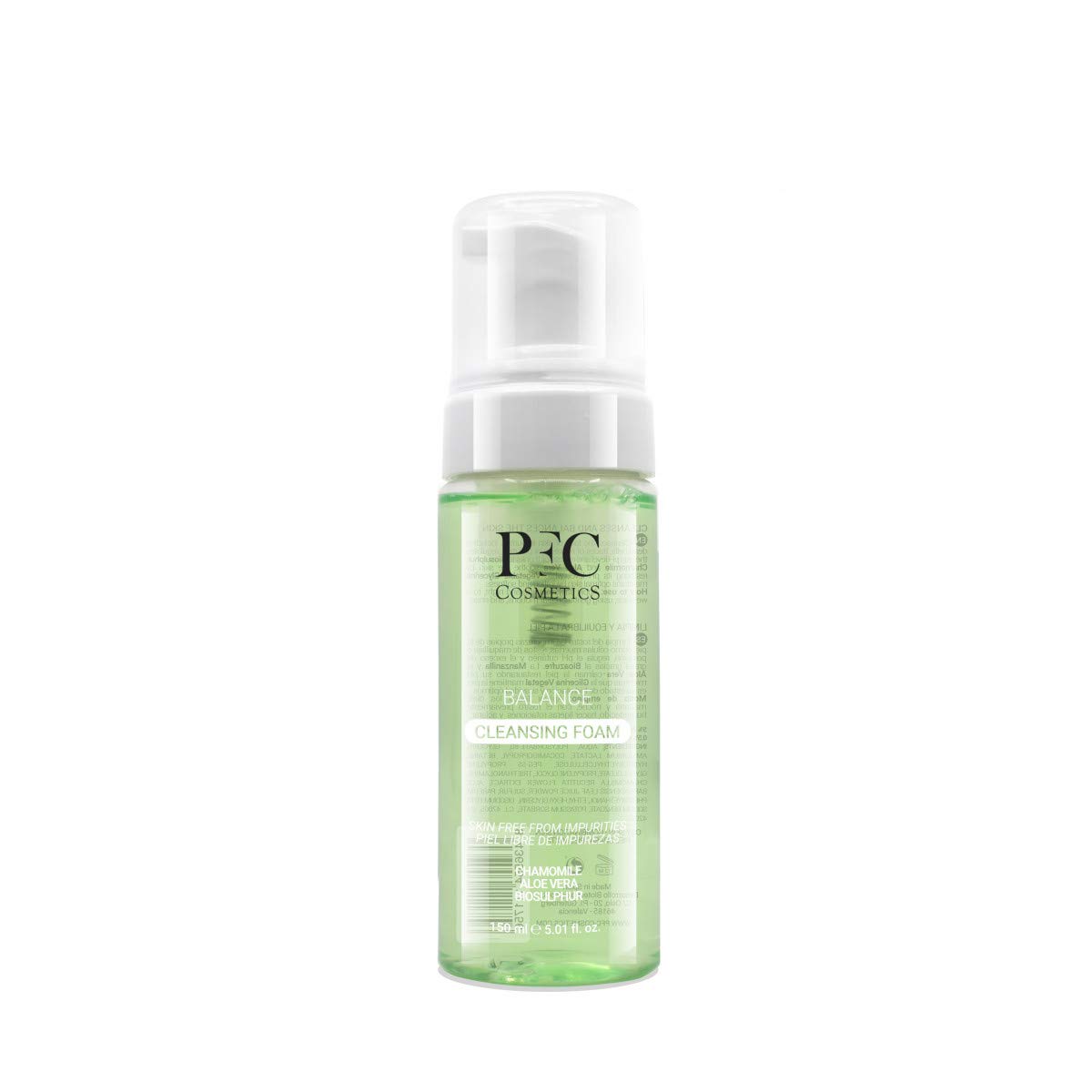 PFC Cosmetics - Espuma Desmaquillante Facial. 150ml. Elimina Impurezas y Restos de Maquillaje. Pieles Normales, Mixtas, Grasas y con Tendencia Acnéica. Limpiador. No Comedogénico. Hidrata y Equilibra