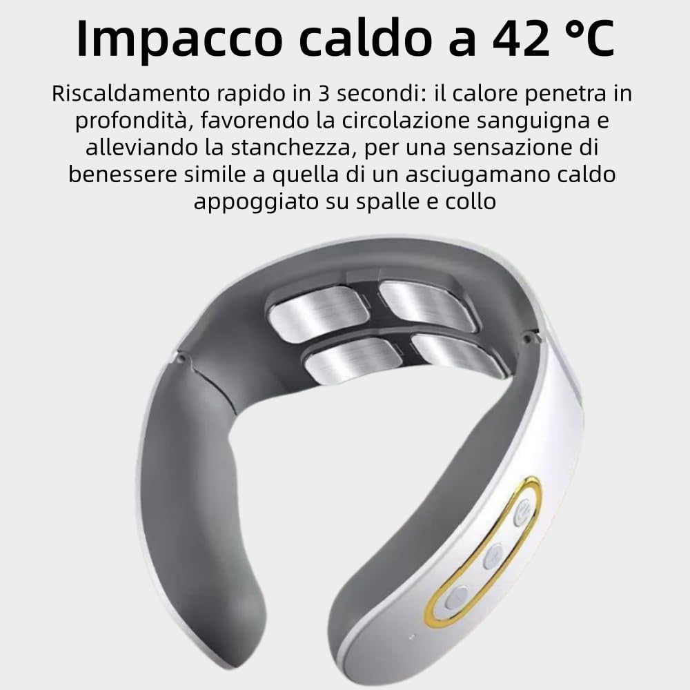 neuroneck pro la soluzione 11-in-1 per la cervicale,Massaggiatore per il collo intelligente con termostatica,6 modalità, 9 livelli intensità. Per collo, spalle, etc. per uso domestico e ufficio.