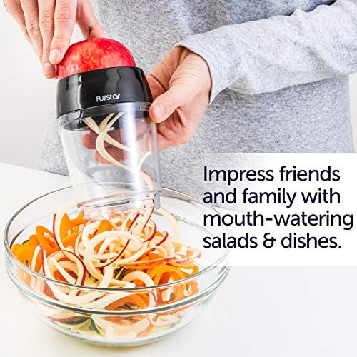 Vegetable Slicer Spiralizer for Vegetables - 4 in 1 Vegetable Spiralizer Spiraliser Hand Held with Container - Spaghetti Zoodle Zucchini Noodle Maker Food Spiralizer Veg Spiralizer Vegetable Slicer