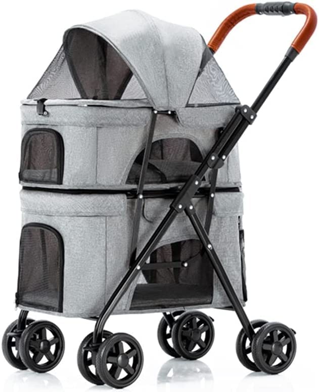 Transportín para Mascotas con Ruedas Cochecitos para Mascotas de Primera Calidad para Perros, Gatos, Equipo para Mascotas de Doble Capa, Cochecito para Perros, Cochecito para Mascotas, Carrito de