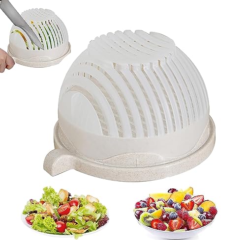 Snap Salad Cutter Bowl 5 in 1 Multifunctional Quick Fresh Salad Slicing Bowl Safe and Effective Salad Cutter Bowl Veggie Choppers and Dicers Safe and Non-Toxic Kitchen Accessories for Healthy Cooking