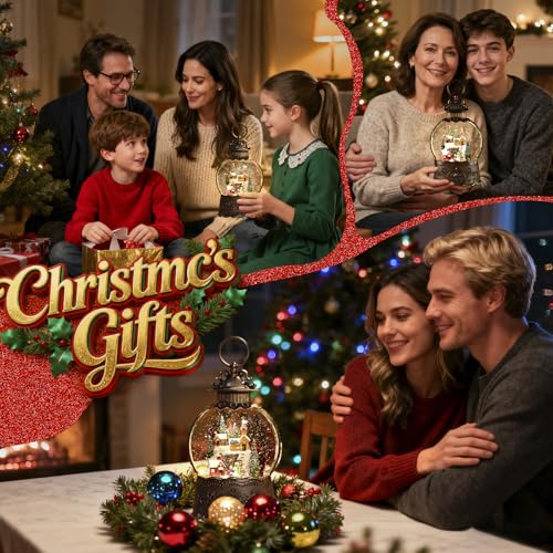 Globo de nieve de Navidad ideal para regalar a niños con música e iglesia interior 6