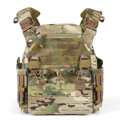 VOTAGOO Taktische Weste für Herren, Militär Plattenträger Weste, Atmungsaktive Paintball Weste, Plate...