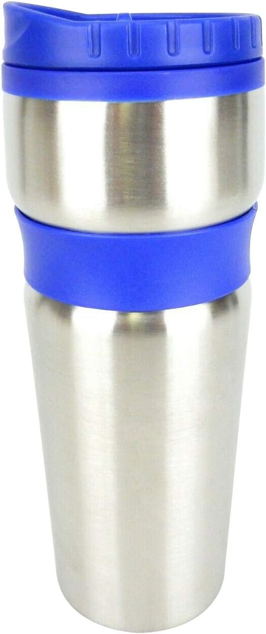 Stainless Steel Tumbler Bulk with Lid - 16 oz Double Wall Vacuum Insulated Travel Coffee Mug with Lid - Beverage Mug for Travel, Home, Office - Blue