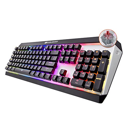6 mejores teclados Cherry MX Brown 66 Cougar Attack X3 RGB Gaming Teclado, MX Disposición de la Red, US