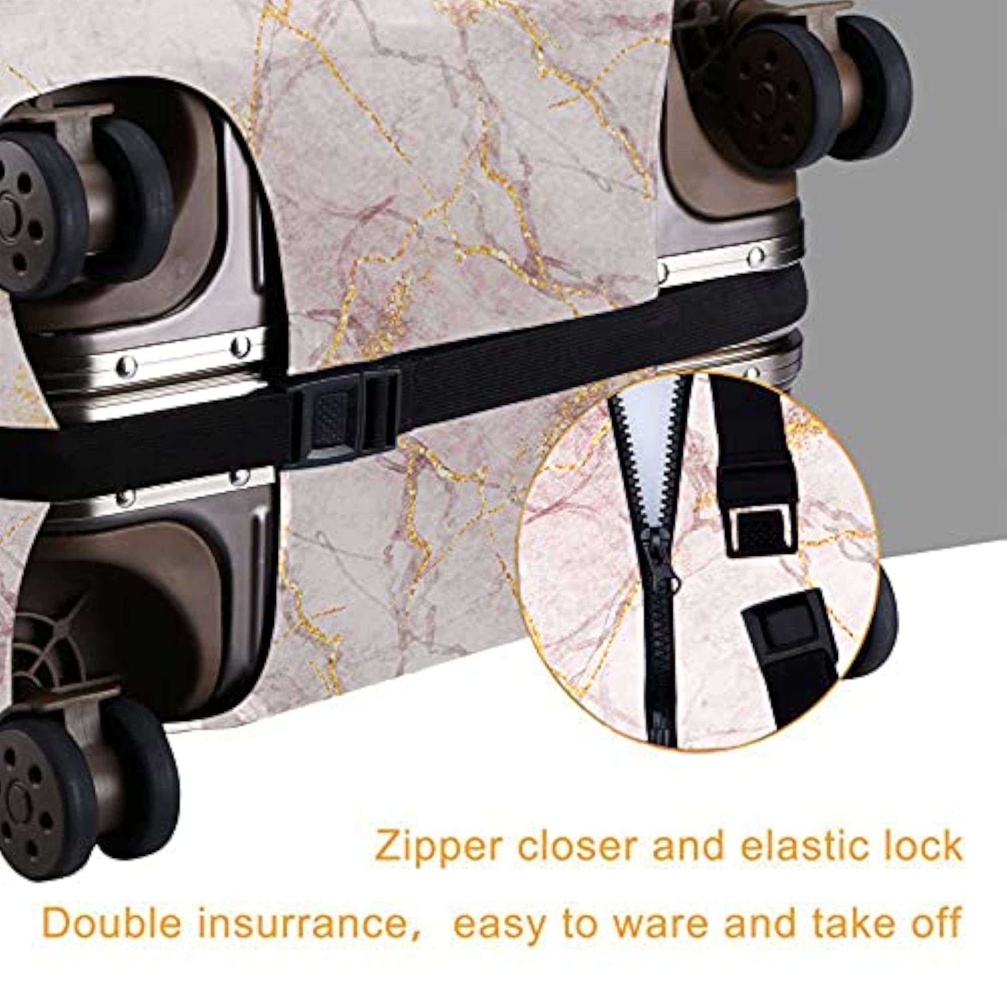 White Marble Suitcase Cover Protector