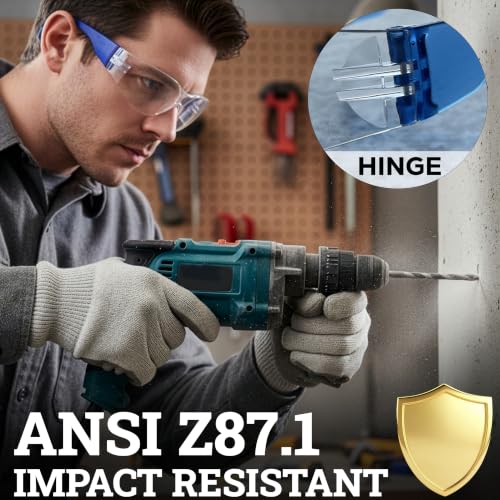 Image of BISON LIFE Clear Safety Glasses - ANSI Z87.1 Certified Scratch & Impact Resistant Eye Protection Goggles for Men & Women