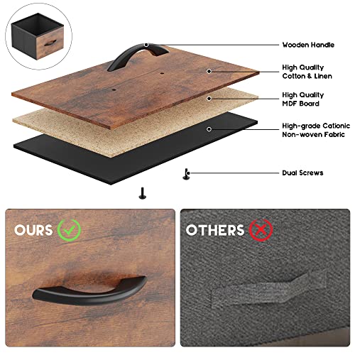 Lulive Dresser For Bedroom With 5 Drawers, Dressers & Chests Of Drawers For Entryway, Storage Organizer Unit With Cationic Fabric, Sturdy Metal Frame, Wood Tabletop, Easy Pull Handle (Rustic Brown) #TOP3