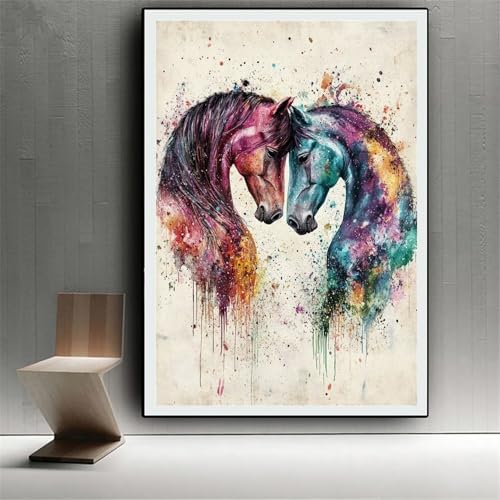 Diamond painting adulte animal cheval format xxl 70x90cm