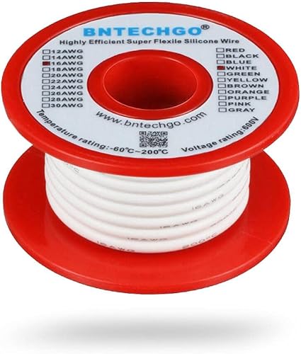 Vista 23 de Bntechgo 18 alambres de silicona suave y flexible, silicona resistente a altas temperaturas, altamente eficiente 18 AWG calibre, 150 hilos
