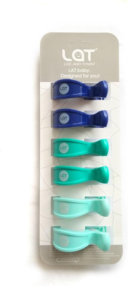 LAT Buggy Clips Stroller Pegs Clips 6 Pack to Fixed Baby Muslin Blankets, Covers, Nursing Towel and Toys on Pushchair or Stroller