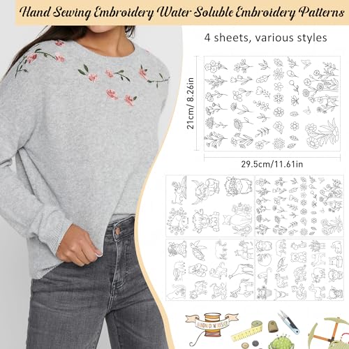 image for CRASHOT Water Soluble Embroidery Patterns - Stick & Stitch Embroidery 