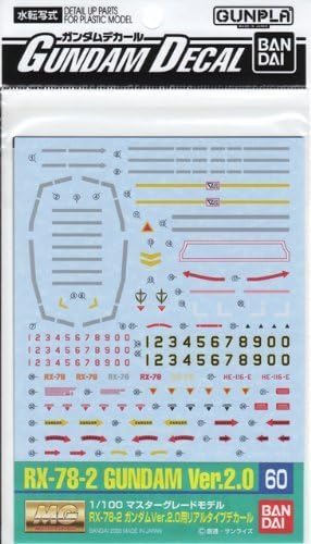 BANDAI Model Kit – 51601 Decal – MG Gundam 2.0 Real Type, 57464