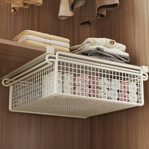 キャビネット整理ビン 棚下収納バスケット 吊り下げ式引き出し引き出し 多機能 寝室 衣類引き出しバスケット 防錆 ワードローブ収納棚