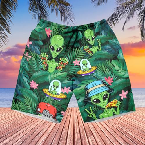 Funny Colorful Hawaiian Shorts Men Blue Mens Shorts Pattern Shorts for Men Swim Trunks4