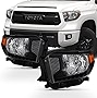AKKON - For 2014-2021 Toyota Tundra TRD Pickup Truck Black Bezel Headlights Lamp Assembly Driver & Passenger Side