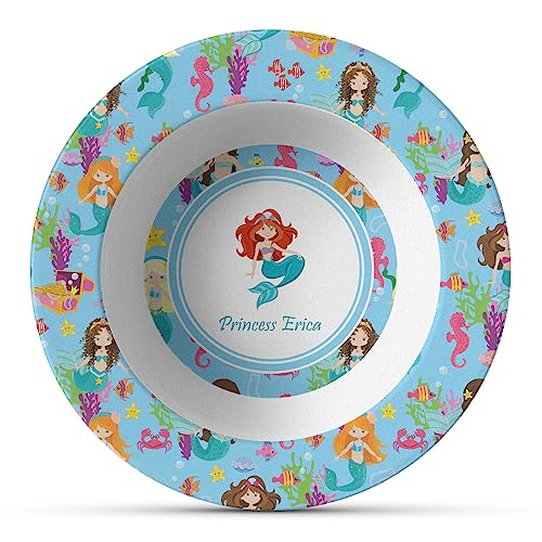 Personalized Mermaids Plastic Bowl - Microwave Safe - Composite Polymer
