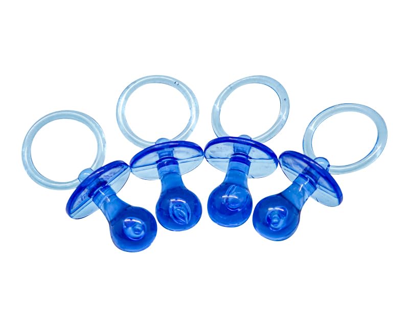 Image of 2.5 inch Baby Pacifier Party Favors, 36 Pieces, Gender Reveal Shower Decorations, Boy Girl Gender Neutral Table Scatter, DIY Party Games Decor (Royal Blue)