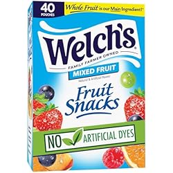1 of Welch's Fruit Snacks, Mixed Fruit, Bulk Pack, Individual Single Serve Bags, 0.8 oz (Pack of 40)