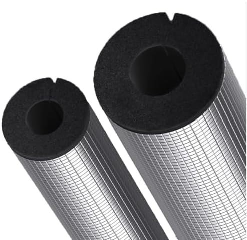 High Resilience Foam Pipe Insulation for Air Conditioners, 1-1/2" ID, Half Split Water Pipe Wrap, Sizes 3/4" to 2-1/2", Durable Thermal Protection & Energy Efficiency