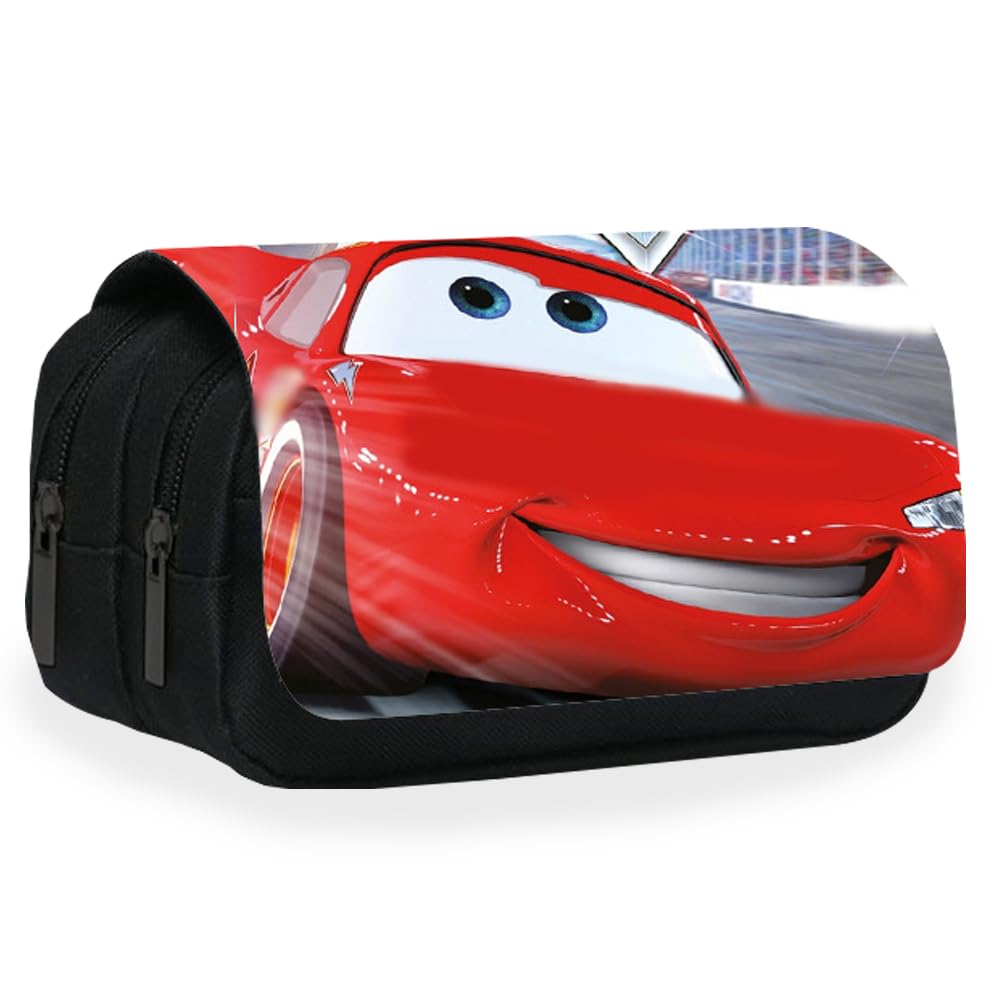 Cars Trousse à Crayons Enfant Cartoon Double Zip Stationery Organizer pour École