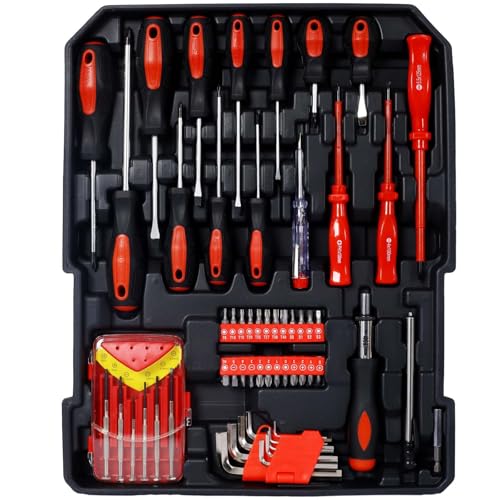 Kit de herramientas con 899 piezas y maletín rodante plata miniatura 6