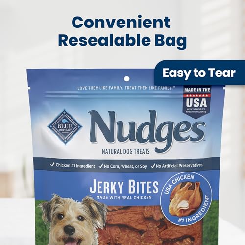 Blue Buffalo Nudges Chicken Jerky Bites Natural Dog Treats, Tender & Meaty Dog Snacks, Healthy Reward or Training Treat, Made in the USA with Real Chicken, No Artificial Preservatives, 16 oz. - Image 4
