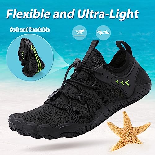 Hanani Zapatos de Agua para Hombre y Mujer Zapatos de Playa Zapatos de natación de Secado rápido Zapatos de Surf Descalzos Deportes Acuáticos para Mar Río Aqua Calzado de Natación Unisex Negro EU40 - imagen 6