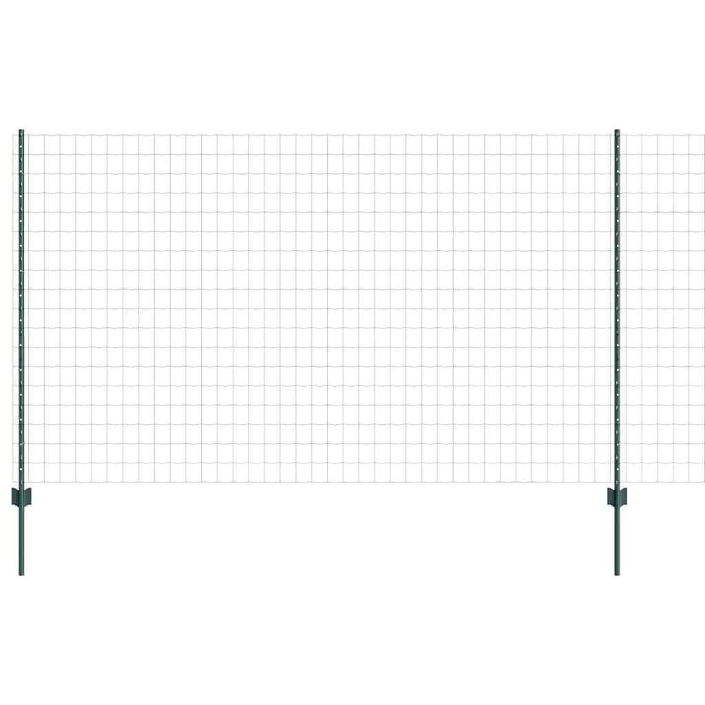 Green Steel PVC Fence Panel Set 1.4m x 10m with Posts, Outdoor Garden Privacy Screen for Terrace Patio Boundary, UV Resistant Powder Coated Easy Assembly